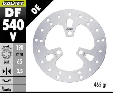 Yamaha RayZR 125 Ön Fren Diski 190 mm 2023 Sonrası GALFER YUVARLAK SABİT DİSK