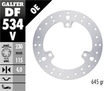 Yamaha NMAX 155 Ön Fren Diski 230 mm 2017 Sonrası GALFER YUVARLAK SABİT DİSK