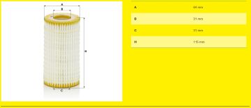 Mercedes E Serisi W211 Kasa E240 Yağ Filtresi 177 Beygir 2002-2009 MANN