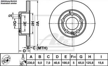 Skoda Fabia Arka Fren Diski 1.2 TSI 110 Beygir 232 mm Çap 2006-2015 ATE ORIGINAL