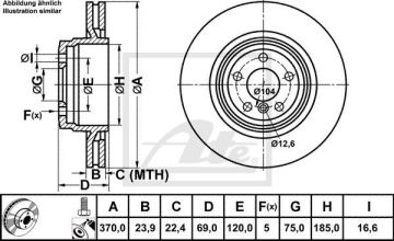BMW 7 Serisi F01 / F02 Kasa 750i Arka Fren Diski 4.4i Benzinli 407 Beygir 370 mm 2009-2015 ATE ORIGINAL