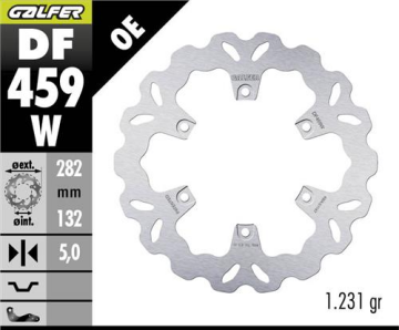 YAMAHA XTZ 1200 ZE Super Tenere ABS Arka Fren Diski 282 mm 2014 2021 Arası GALFER DALGALI SABİT ÇELİK DİSK