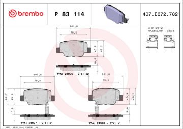 Toyota Verso Arka Fren Balatası 2010-2018 BREMBO