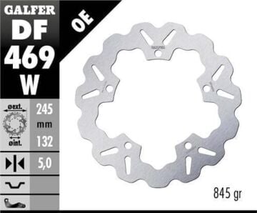 YAMAHA MT-07 Y AMT Arka Fren Diski 245 mm 2025 Sonrası GALFER DALGALI SABİT ÇELİK DİSK