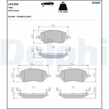 Fiat Egea Cross Hatchback/Cross Station Ön Fren Balatası 1.3 Multijet 95 Beygir 2015-2020 DELPHI