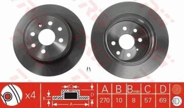 Opel Vectra B Arka Fren Diski 1.8 16V 125 Beygir 1996-1998 TRW