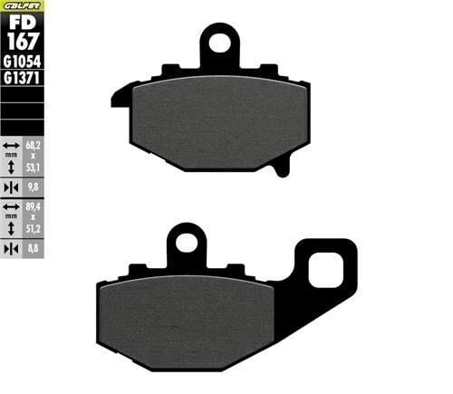 Kawasaki Versys 650 KLE Arka Fren Balatası 2010-2014 GALFER YARI METAL