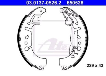 Fiat Egea Sedan/Hatchback Arka Kampana Fren Balatası 1.4 benzinli 95 Beygir 2015-2020 ATE ORIGINAL