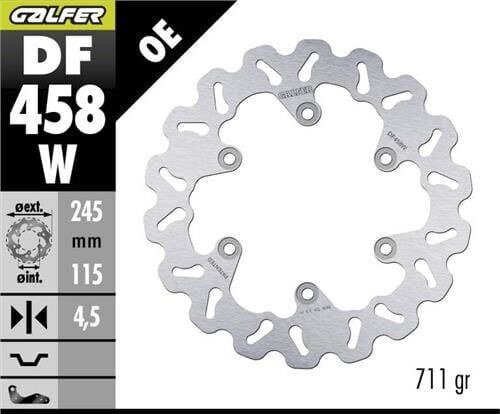 YAMAHA XT 660 R Arka Fren Diski 245 mm 2004 2016 Arası GALFER DALGALI SABİT ÇELİK DİSK
