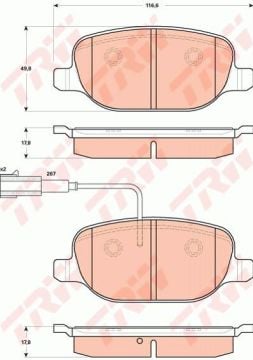 Alfa Romeo Giulietta Arka Fren Balatası 1.4 Turbo 170 Beygir Güçlendirilmiş BREMBO Fren Sistemi İçin TRW