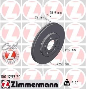 Skoda Fabia Ön Fren Diski 1.4 TDI 75 Beygir 256 mm Çap 2000-2007 ZIMMERMANN