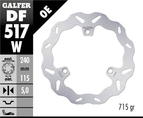 YAMAHA YP 250 R x max Arka Fren Diski 240 mm 2011 2016 Arası GALFER DALGALI SABİT ÇELİK DİSK