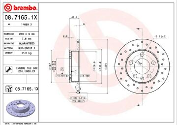 Seat Ibiza Performanslı Arka Fren Diski 1.2 TSI 230 mm Çap 2010-2017 BREMBO XTRA