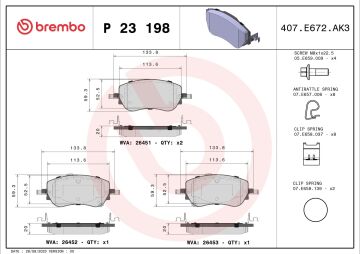 Fiat Egea Cross Hatchback/Cross Station Ön Fren Balatası 1.4 Benzinli 95 Beygir 2015-2020 BREMBO