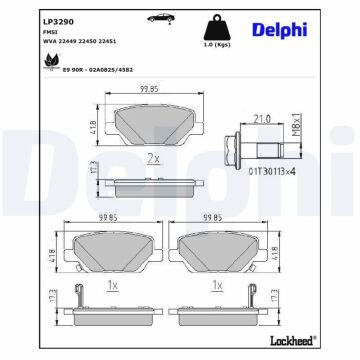 Fiat Egea Sedan/Hatchback Arka Fren Balatası 1.4 Benzinli 95 Beygir 2015-2020 DELPHI
