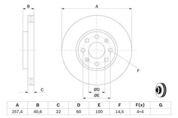 Fiat Grande Punto Ön Fren Diski 1.3 Multijet 75 Hp 257 mm Çap BOSCH
