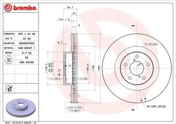 Subaru Forester Ön Fren Diski 2.0 TD 150 Beygir 294 mm Çap 2008-2013 BREMBO