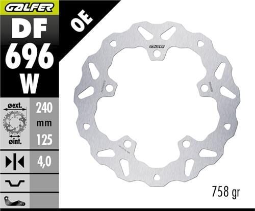 KTM 390 ADVENTURE X Arka Fren Diski 240 mm 2025 Sonrası GALFER DALGALI SABİT ÇELİK DİSK