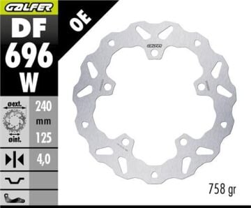 KTM 390 ADVENTURE X Arka Fren Diski 240 mm 2025 Sonrası GALFER DALGALI SABİT ÇELİK DİSK