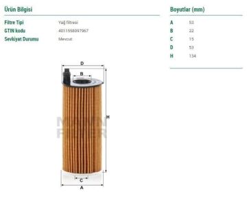 BMW 3 Serisi G20 320d xDrive Yağ Filtresi 190 Beygir 2019 Sonrası MANN