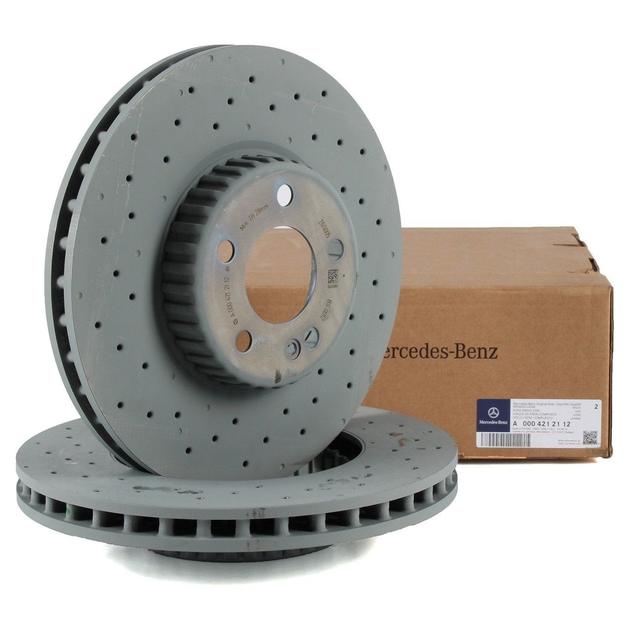 Mercedes 205 Kasa C180 Ön Fren Diski AMG Spor Paket Delikli 318 mm Çap 2014-2021 MERCEDES ORİJİNAL