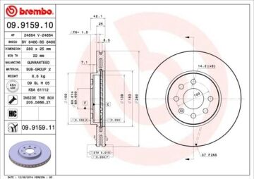 Opel Astra H Ön Fren Diski 1.6 16V 115 Beygir 280 mm 4 Bijon Modeller İçin 2005-2010 BREMBO
