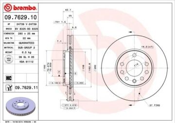 Opel Astra H Ön Fren Diski 1.3 CDTI 90 Beygir 280 mm 5 Bijon Modeller İçin 2005-2010 BREMBO