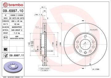 Opel Vectra B Ön Fren Diski 2.5i V6 170 Beygir 1999-2002 BREMBO