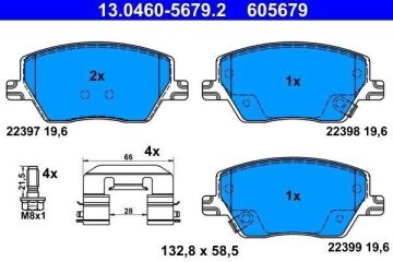 Fiat Egea Sedan/Hatchback/Station Ön Fren Balatası 1.0 Benzinli 100 Beygir 2020-2026 ATE ORIGINAL