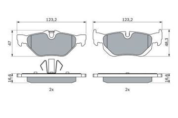 BMW 3 Serisi E92 320i / 320d / 325i Arka Fren Balatası 2007-2012 BOSCH