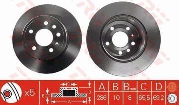 Opel Vectra B Arka Fren Diski 2.5i V6 170 Beygir 1999-2002 TRW