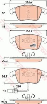 Audi A4 Ön Fren Balatası 2.0 TDI 143 Beygir 314 mm Disk İçin 2008-2015 TRW