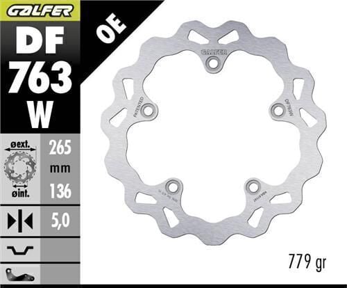 BMW R 1200 RT Arka Fren Diski 265 mm 2005-2009 GALFER DALGALI SABİT DİSK