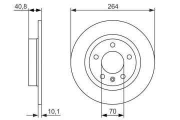 Opel Corsa D Arka Fren Diski 1.6 Turbo 264 mm Çap 2006-2014 BOSCH