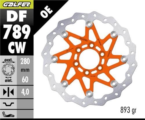 KTM 125 DUKE Ön Fren Diski 280 mm ABS'siz Modellere 2011-2016 GALFER DALGALI HAREKETLİ ALUMİNYUM DİSK