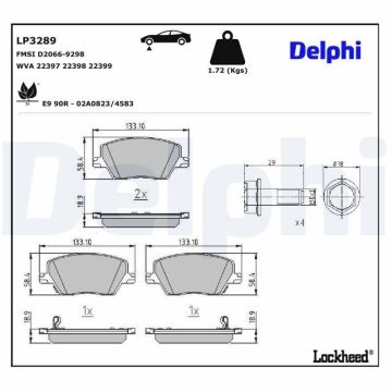 Fiat Egea Sedan/Hatchback/Station Ön Fren Balatası 1.0 Benzinli 100 Beygir 2020-2026 DELPHI