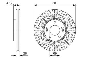 Hyundai i30 Ön Fren Diski 1.4 Benzinli 100 Beygir Büyük Tip 300 mm Çap 2012-2016 BOSCH