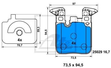 BMW 3 Serisi F30 320d Arka Fren Balatası 2.0 Dizel 190 Beygir M Performans Fren Sistemi İçin 2012-2019 ATE ORIGINAL