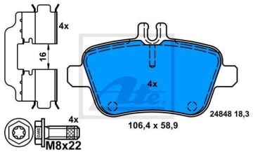Mercedes B Serisi W246 Kasa B180 Arka Fren Balatası AMG Spor Paket 2012-2018 ATE ORIGINAL