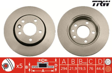 Volkswagen Transporter T5 Arka Fren Diski 294 mm Çap 2004-2014 TRW