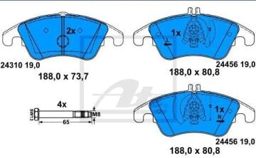Mercedes E Serisi W212 Kasa E250 CDI Ön Fren Balatası AMG Spor Paket İçin 2009-2015 ATE ORIGINAL