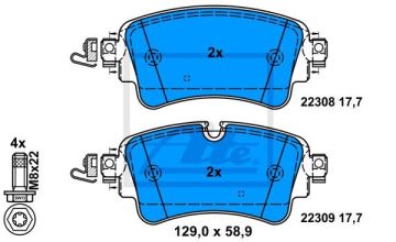 Audi A4 Arka Fren Balatası 1.4 TFSI 150 Beygir 2015 Sonrası ATE ORIGINAL