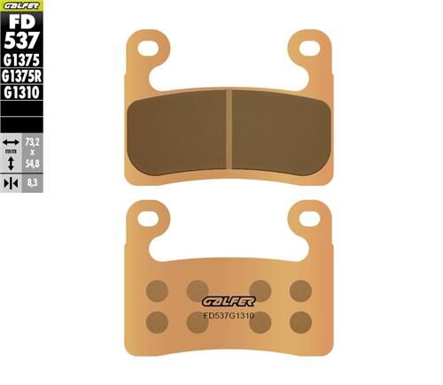 BMW S 1000 XR Ön Fren Balatası Çift Pimli 2020 Sonrası GALFER SİNTER METAL RACING