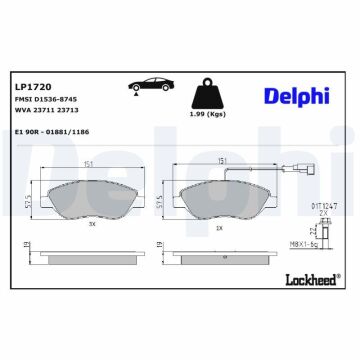 Fiat Egea Sedan/Hatchback/Station Ön Fren Balatası 1.6 Multijet 120 Beygir 2015-2020 DELPHI