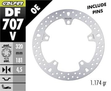 BMW R 1200 RT LC Ön Fren Diski 320 mm 2014-2019 GALFER YUVARLAK SABİT DİSK