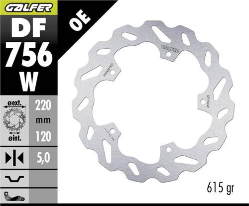BMW S 1000 RR Arka Fren Diski 220 mm 2019-2020 GALFER DALGALI HAREKETLİ ALÜMİNYUM DİSK