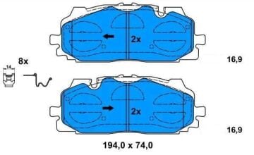 Audi Q7 Ön Fren Balatası 2.0 TFSI 252 Beygir 2015 Sonrası ATE ORIGINAL