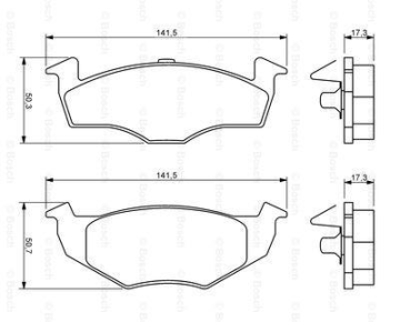Volkswagen Polo 3 Ön Fren Balatası 1.4 16V 75 Beygir ABS'siz Modeller İçin 1999-2001 BOSCH