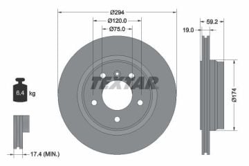 BMW 3 Serisi E46 Kasa Arka Fren Diski 325i 294 mm Çap TEXTAR