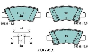 Hyundai Accent Blue Seramik Arka Fren Balatası 2011-2018 ATE Seramik